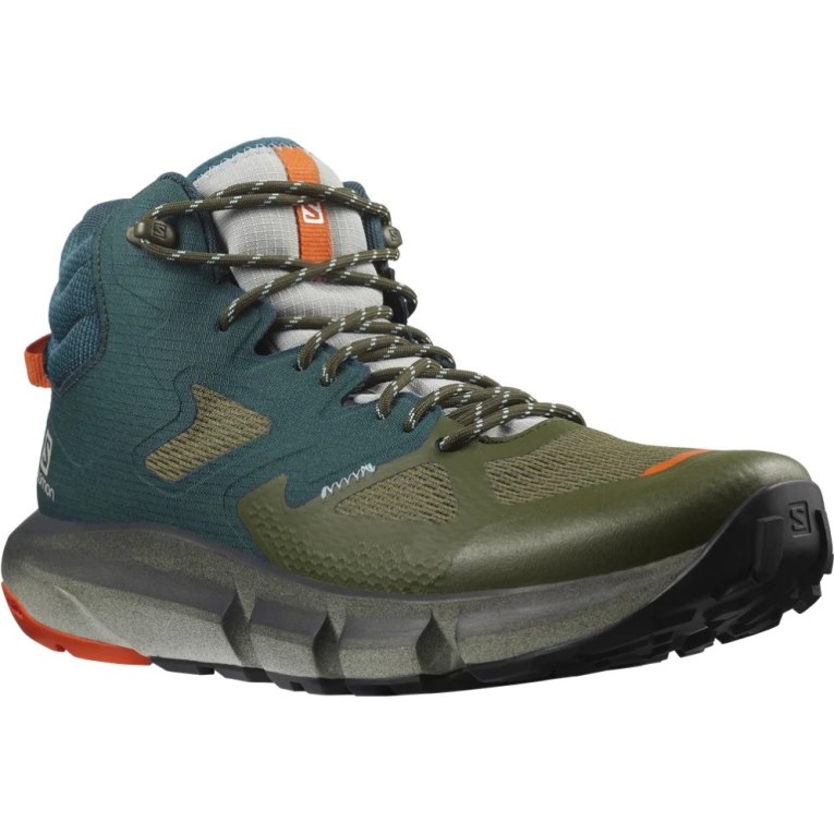 Green / Olive Salomon Predict Hike Mid GTX Men's Hiking Boots | IE PT6713